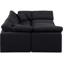  Manufacturer Color_Black -- Indulge 105" Black Linen Textured Fabric Upholstered 6 pc Modular Sectional IMAGE 5