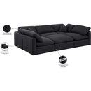  Manufacturer Color_Black -- Indulge 105" Black Linen Textured Fabric Upholstered 6 pc Modular Sectional IMAGE 9