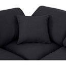  Manufacturer Color_Black -- Indulge 140" Black Linen Textured Fabric Upholstered 6 pc Modular Sectional IMAGE 7