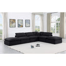  Manufacturer Color_Black -- Indulge 140" Black Linen Textured Fabric Upholstered 6 pc Modular Sectional IMAGE 2