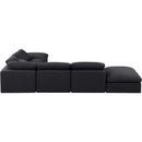  Manufacturer Color_Black -- Indulge 140" Black Linen Textured Fabric Upholstered 6 pc Modular Sectional IMAGE 3