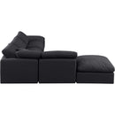  Manufacturer Color_Black -- Indulge 140" Black Linen Textured Fabric Upholstered 6 pc Modular Sectional IMAGE 5