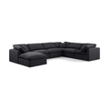  Manufacturer Color_Black -- Indulge 140" Black Linen Textured Fabric Upholstered 7 pc Modular Sectional IMAGE 1