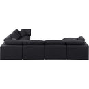  Manufacturer Color_Black -- Indulge 140" Black Linen Textured Fabric Upholstered 7 pc Modular Sectional IMAGE 3