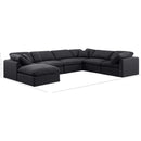 Meridian Indulge Black Linen Textured Fabric Modular Sectional IMAGE 9