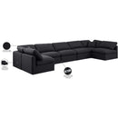  Manufacturer Color_Black -- Indulge 175" Black Linen Textured Fabric Upholstered 7 pc Modular Sectional IMAGE 10