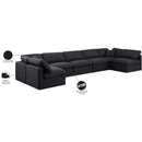 Meridian Indulge Black Linen Textured Fabric Modular Sectional IMAGE 10