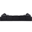  Manufacturer Color_Black -- Indulge 175" Black Linen Textured Fabric Upholstered 7 pc Modular Sectional IMAGE 3