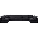  Manufacturer Color_Black -- Indulge 175" Black Linen Textured Fabric Upholstered 7 pc Modular Sectional IMAGE 4