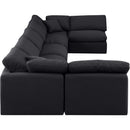  Manufacturer Color_Black -- Indulge 175" Black Linen Textured Fabric Upholstered 7 pc Modular Sectional IMAGE 5