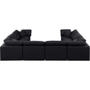  Manufacturer Color_Black -- Indulge 140" Black Linen Textured Fabric Upholstered 8 pc Modular Sectional IMAGE 3