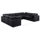 Meridian Indulge Black Linen Textured Fabric Modular Sectional IMAGE 9