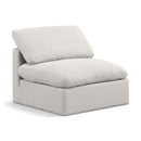  Manufacturer Color_Cream -- Indulge Cream Linen Textured Fabric Upholstered Modular Armless Chair IMAGE 1