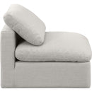  Manufacturer Color_Cream -- Indulge Cream Linen Textured Fabric Upholstered Modular Armless Chair IMAGE 5