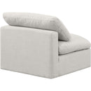  Manufacturer Color_Cream -- Indulge Cream Linen Textured Fabric Upholstered Modular Armless Chair IMAGE 6