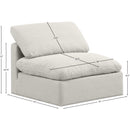  Manufacturer Color_Cream -- Indulge Cream Linen Textured Fabric Upholstered Modular Armless Chair IMAGE 8