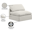  Manufacturer Color_Cream -- Indulge Cream Linen Textured Fabric Upholstered Modular Armless Chair IMAGE 9