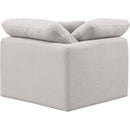  Manufacturer Color_Cream -- Indulge Cream Linen Textured Fabric Upholstered Modular Corner Chair IMAGE 3