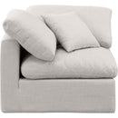  Manufacturer Color_Cream -- Indulge Cream Linen Textured Fabric Upholstered Modular Corner Chair IMAGE 4