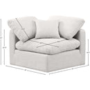  Manufacturer Color_Cream -- Indulge Cream Linen Textured Fabric Upholstered Modular Corner Chair IMAGE 8
