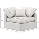 Meridian Indulge Cream Linen Textured Fabric Corner Chair IMAGE 8