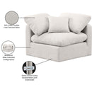  Manufacturer Color_Cream -- Indulge Cream Linen Textured Fabric Upholstered Modular Corner Chair IMAGE 9