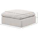  Manufacturer Color_Cream -- Indulge Cream Linen Textured Fabric Upholstered Modular Ottoman IMAGE 5