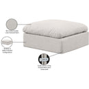  Manufacturer Color_Cream -- Indulge Cream Linen Textured Fabric Upholstered Modular Ottoman IMAGE 6