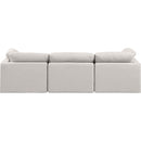  Manufacturer Color_Cream -- Indulge 105" Cream Linen Textured Fabric Upholstered 3 pc Modular Sofa IMAGE 3