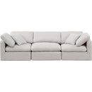  Manufacturer Color_Cream -- Indulge 105" Cream Linen Textured Fabric Upholstered 3 pc Modular Sofa IMAGE 4