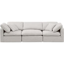 Meridian Indulge Cream Linen Textured Fabric Modular Sofa IMAGE 4