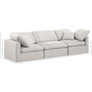 Meridian Indulge Cream Linen Textured Fabric Modular Sofa IMAGE 8