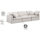 Meridian Indulge Cream Linen Textured Fabric Modular Sofa IMAGE 9