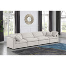  Manufacturer Color_Cream -- Indulge 140" Cream Linen Textured Fabric Upholstered 4 pc Modular Sofa IMAGE 2