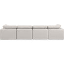  Manufacturer Color_Cream -- Indulge 140" Cream Linen Textured Fabric Upholstered 4 pc Modular Sofa IMAGE 3