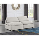 Meridian Indulge Cream Linen Textured Fabric Modular Sofa IMAGE 2
