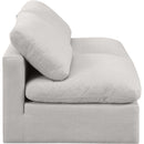 Manufacturer Color_Cream -- Indulge 70" Cream Linen Textured Fabric Upholstered 2 pc Armless Modular Loveseat IMAGE 5