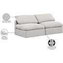 Meridian Indulge Cream Linen Textured Fabric Modular Sofa IMAGE 8