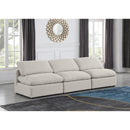  Manufacturer Color_Cream -- Indulge 105" Cream Linen Textured Fabric Upholstered 3 pc Armless Modular Sofa IMAGE 2