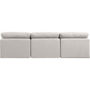  Manufacturer Color_Cream -- Indulge 105" Cream Linen Textured Fabric Upholstered 3 pc Armless Modular Sofa IMAGE 3
