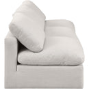  Manufacturer Color_Cream -- Indulge 105" Cream Linen Textured Fabric Upholstered 3 pc Armless Modular Sofa IMAGE 5