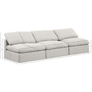 Meridian Indulge Cream Linen Textured Fabric Modular Sofa IMAGE 7