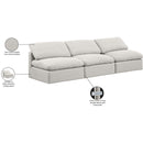 Meridian Indulge Cream Linen Textured Fabric Modular Sofa IMAGE 8