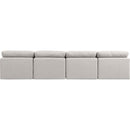  Manufacturer Color_Cream -- Indulge 140" Cream Linen Textured Fabric Upholstered 4 pc Armless Modular Sofa IMAGE 3