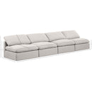 Meridian Indulge Cream Linen Textured Fabric Modular Sofa IMAGE 7