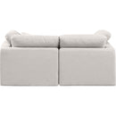  Manufacturer Color_Cream -- Indulge 70" Cream Linen Textured Fabric Upholstered 2 pc Modular Loveseat IMAGE 3