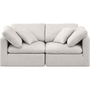  Manufacturer Color_Cream -- Indulge 70" Cream Linen Textured Fabric Upholstered 2 pc Modular Loveseat IMAGE 4