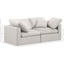 Meridian Indulge Cream Linen Textured Fabric Modular Sofa IMAGE 8