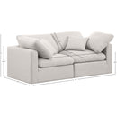  Manufacturer Color_Cream -- Indulge 70" Cream Linen Textured Fabric Upholstered 2 pc Modular Loveseat IMAGE 8