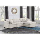  Manufacturer Color_Cream -- Indulge 105" Cream Linen Textured Fabric Upholstered 4 pc Modular Sectional IMAGE 2